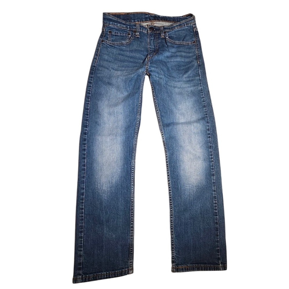 Levis 505 Regular Fit Jeans Mens 31x30 Medium Wash Blue Denim Stretch faded 1366